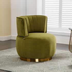 COOLMORE 360 Degree Swivel Cuddle Barrel Accent Sofa Chairs, Round Armchairs with Wide Upholstered, Fluffy Velvet Fabric Chair for Living Room (Color: as Pic)