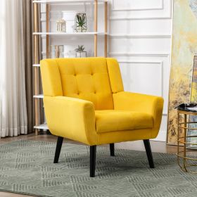 Modern Soft Velvet Material Ergonomics Accent Chair Living Room Chair Bedroom Chair Home Chair With Black Legs For Indoor Home (Color: as Pic)