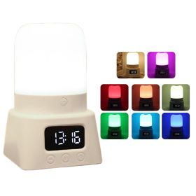 Colorful Clock Night Light (Color: White)